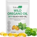 Olie van Oregano Softgels, 120 Count Oregano Oil Capsules, 165mg Carvacrol, 2 in 1 Geformuleerde olie van Oregano met Black Seed Oil 200mg, Oregano Oil Supplement Capsules