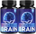 (2 Pack) Memory Mood and Brain Capsules - Officiële dagelijkse ondersteuning Brain Health Supplement Pillen Advanced Formula, Memory & Mood Brain & Memory Focus Reviews, 120 Capsules for 2 Months