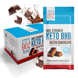 Dr. Boz - Keto BHB Powder - Dutch Chocolate, 20 Sachets - Verhoog energie- & Reduce Cravings - Max Strength Dietary Supplement - USA Made - 11.7oz (332g)