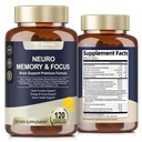 Totaria Hersensupplementen voor Geheugen en Focus, Hersengezondheid met L-tyrosine, Alpha GPC, Ginkgo Biloba, Bacopa Monnieri, Nootrope Cognitieve Ondersteuning - Non-GMO, Glutenvrij (120 Tellingen)