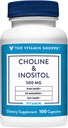 De vitamine Shoppe Choline & Inositol 500MG, eenmaal daags supplement voor vetmetabolisme & hersengezondheid (100 capsules)