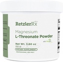 RetzlerRx Magnesium L-Threonate Powder with Magtein® - Brain-Supporting Magnesium Threonate Complex - Unflavored, Gluten-Free Supplement for Cognitive Health - 60 Servings