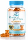 15-Day Cleanse Gummies – Senna, Cascara Sagrada, Psyllium Husk & Probiotics | Natural & Gentle Colon & Gut Detox for Regularity, Bloating Relief & Digestion | Natural Orange Flavor, Vegan
