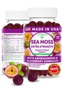 Lunakai USA Made Irish Sea Moss Gummies with Ashwagandha & Elderberry – Delicious Daily Immune & Stress Support Supplement for Men & Women, 60ct