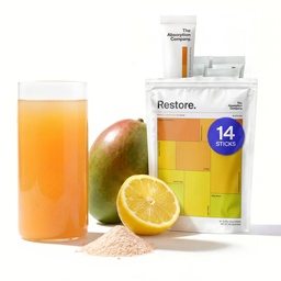 The Absorption Company Electrolyte Powder Packets - Workout Recovery & Hydration Drink Mix with Liposomal Glutathione, Vitamin C & Methylated B Vitamins - Mango Lemonade (14 Sticks)
