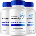 Neuro Sync Capsules - Neuro Sync Advanced Formula Nootropic Supplement Pills for Nerve and Brain Health Support, NeuroSync Brain and Focus All Natural Support Reviews (3 Pack)