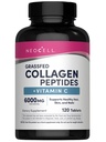 NeoCell Super Collagen with Vitamin C, 120ct Collagen Pills, Non-GMO, Grass Fed, Paleo Friendly, Gluten Free, Collagen Peptides Types 1 & 3 for Hair, Skin, Nails and Joints (Packaging May Vary)