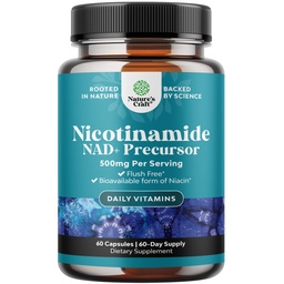 Vitamine B3 Niacinamide 500 mg Capsules - Mitochondriale energie en krachtige huidsupplement - Vitamine B3 Niacin Flush Free en Nicotinamide 500mg - Flush Free Niacin Supplement - 60 Tel.