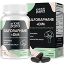 Sulforaphane Supplement from Broccoli Sprouts, DIM and CDG Triple Blend, Natural Enzyme Myrosinase for High Sulforaphane, Broccoli Supplement for Detox, Antioxidant and Balance, 60 Vegan Softgels