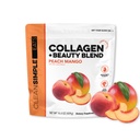 Clean Simple Eats Collagen Powder + Beauty Blend, Peach Mango, 11G Hydrolyzed Collagen Peptides from Grass Fed Bovine & Chicken, Hyaluronic Acid for Hair, Skin, Nail & Joint Support, 30 Servings