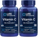 Life Extension Vitamin C en Bio-Quercetin®, Cardiovasculair Health Supplement, Immuun Support,Highly absorbable,quercetin,Vitamin C,Gluten Free,Non-GMO,Vegetarische,250 tabletten,(Pack of 2)