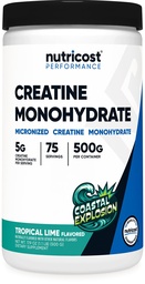 Nutricost Creatine Monohydraat Poeder (Coastal Explosion, 500 Gram) - Micronized Creatine Supplement - Veganistisch, GGO-vrij, glutenvrij