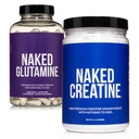 NAKED Pure Micronized Creatine Monohydraat 100 Serves + Pure L-Glutamine 240 Capsules Bundel: Vegan, Non-GMO, Glutenvrij. Minimaliseer Spierverdeling en Verbeter eiwitsynthese. Niets kunstmatigs