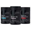 Sports Research® Healthy Hair Pack - Biotin 5,000mcg with Organic Coconut Oil + Multi Collagen Pills Enhanced with Hyaluronic Acid & Vitamin C + Blood Balance Iron Supplement - 36 MG Iron + Folate