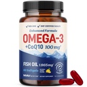 Omega 3 Fish Oil + Co Q10 | 1305MG Omega-3 with CoQ10 100MG for Heart Health, Cellular Energy, and Antioxidant Support | Co Q 10 + Omega3 | Coenzyme Q10 Fish Oil Supplements | Non-GMO | 60 Ct