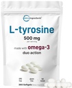 L Tyrosine Supplement 500mg met Omega-3, 360 Softgels 
