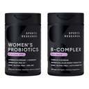 Sports Research® Her Health Power - Women's Probiotics with Prebiotics, 65 Billion CFU and Full Spectrum of B Vitamins with Methylated B12 & Folate