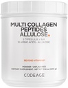 Codeage Multi Collagen Peptides Powder + Allulose - 5 Types - Grass-Fed Collagen - Rare Sugar Allulose Supplement - 0 Calorie Sweetener & 0 Carbs - 18 Amino Acids - Unflavored - Non-GMO - 30 Servings