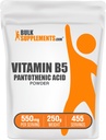 BulkSupplements.com Vitamin B5 Powder - as Calcium Pantothenate, B5 Vitamins - Gluten Free, 500mg of Vitamin B5 Pantothenic Acid per Serving, 250g (8.8 oz) (Pack of 1)