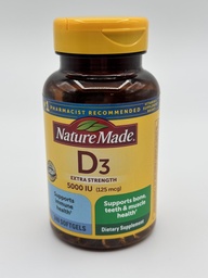 Nature Made D3 Extra Strength 5000 IE 125 mcg - 240 Softgels