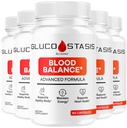 (5 Pack) GlucoStasis Blood Balance Support - Official GlucoStasis Capsules Support Supplement All Natural Advanced Formula, GlucoStasis Pills Vitamins for Health & Wellness, 300 Capsules for 5 Months