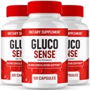 GlucoSense Capsules, Official GlucoSense Pills Advanced Blood Formula Supplement - Maximum Strength, All Natural Healthy Circulation & Stable Levels, Advanced Gluco Sense Health Reviews (3 Pack)