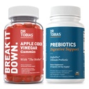 Dr. Tobias Apple Cider Vinegar Gummies and Prebiotics - Supports Digestion, Cravings, and a Healthy Gut, Vegan, Non-GMO