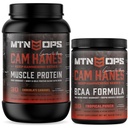 MTN OPS Cam Hanes Whey Protein & Tropical Punch BCAA Bundle – Chocolate Caramel Protein Powder + Amino Acids