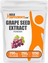 BulkSupplements.com Grape Seed Extract Powder - Antioxidant Supplement, Herbal Supplement - Vegan & Gluten Free, 200mg per Serving, 250g (8.8 oz) (Pack of 1)