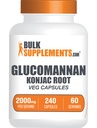 BulkSupplements.com Glucomannan Capsules - als Konjac Root Extract, Glucomannan Supplementen, Kruidensupplement - Glutenvrij, 4 Capsules per portie, 240 Tellen (Pack of 1)