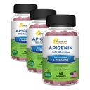 aSquared Nutrition Apigenin 100mg with L-Theanine 100mg Gummies - Apigenin Supplement for Sleep - Natural Extract Gummy Alternative to Capsules, Pills, Powder & Tea - 2 Per Serving (Pack of 3)