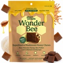 Plant People WonderBee Super Mushroom Manuka Honey Chews - Bee Pollen, Lion's Mane & Cordyceps - Cognition, Energy & Immune Support - Chocolate (30 Count)