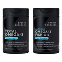 Sportonderzoek® Omega-3 Visoliebundel - Totaal Omega-3 2200mg (Krill, Zalm & Pollock) + Triple Strength Fish Oil 1250mg - High EPA & DHA Supplement