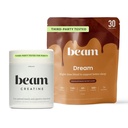 Beam Dream Sleep Powder & Creatine Bundle, Third Party Tested Natural Sleep Aid & Recovery Supplement with Micronized Creatine Monohydrate, Unflavored Pure Creatine Powder for Muscle Strength, Energy