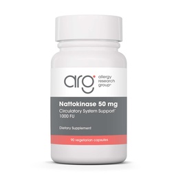 Allergie Onderzoeksgroep Nattokinase 50mg Supplement - Gezuiverd en Encapsulated Nattokinase, Afgeleid uit Natto, Vegetarische Capsules - 90 Tellen