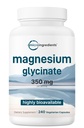 Micro Ingredients Magnesium Glycinate 350mg Per Serving, 240 Veggie Capsules | Potent Elemental Form, 100% Chelated, Highly Bioavailable | Healthy Muscle, Bones, & Mood Support Supplement | Non-GMO