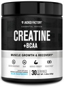 Ge Jacked Factory Creatine + BCAA's - Creatine Monohydraat + BCAA Powder voor verhoogde post-workout herstel, prestaties, spiergroei Lean, & verminderde vermoeidheid - 30 porties, blauwe framboos