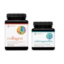 Youtheory Advanced Collagen 6,000mg + Vitamin C (290 Tabs) Ashwagandha 1,000mg (60 Veg Caps) – Hair, Skin, Nails, Stress & Cortisol Support – Women & Men Supplements