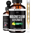 Vita Guard Magnesium Glycinate 500mg Liquid Drops | High-Absorption Liquid Magnesium for Relaxation, Sleep Support & Muscle Wellness | Sugar-Free, Vegan, Non-GMO Magnesium Supplement