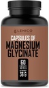 Lenico Magnesium Glycinate Capsules 60 Count, Chelated Magnesium Supplement, Gluten Free Formula with No Additives, High Absorption Support for Daily Mineral Intake