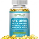 High Absorption Irish Sea Moss Advanced with Black Seed Oil Ashwagandha Turmeric Burdock Root,Sea Moss Superfood w/Raw Sea Mos for Immunity,Gut,&Energy,Non-GMO,60 Servings