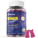 Sleep Gummies Melatonin Free with Magnesium Glycinate, L-Tryptophan, GABA, L-Theanine, Ashwagandha, Natural Sleep Aid Calm Relax Gummy No Melatonin for Adults Extra Strength without Melatonin, 60Cts
