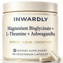 Magnesium Bisglycinate 500mg + KSM-66 Ashwagandha 300mg + L-Theanine 200mg, TRAACS High Absorption Chelated Magnesium Glycinate Supplement for Sleep, Stress & Cognition, 60 Vegan Capsules