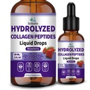 Multi Collagen Peptides Liquid Drop w. Types I II III V X Hyaluronic Acid Vitamin C Biotin for Joint, Skin, Hair & Nail Health, Hydrolyzed Liquid Collagen High Absorption for Women Men Grass Fed