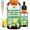 Marine Collagen Peptides Liquid Drops, Hydrolyzed Multi Type I & III Collagen w. Vitamin C E Grape Seed Extract for Joint, Skin, Hair & Nail, Liquid Collagen High Absorption for Women Men, Wild-Caught