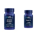 Life Extension Arterial Protect Blood Pressure Support with Gotu Kola & Pycnogenol Pine Bark Extracts Bundel met Super K Vitamine K1 K2 MK-7 MK-4 Vitamine C Bot & Arteriële Gezondheid