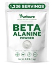 Purisure Beta Alanine Powder 1kg, Pure Beta Alanine Pre-Workout Supplement voor duurzame energie, Beta Alanine Pre Workout Powder voor mannen en vrouwen, Alanine Supplement voor endurance, 1.336 Servers