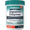 NewRhythm Digestive Enzymes 490 mg, met Probiotica & Prebiotica & Prebiotica, Plant Based, 7 belangrijke enzymen, spijsvertering, Nutriënt Absorptie, Protease Amylase & Lipase, 120 Vegan Capsules