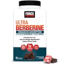 Force Factor Ultra Berberine Enhanced Absorption, with GlucoVantage Dihydroberberine & Chromium, 5X Better Absorption, Lasts 2X Longer, Gentle on the Stomach, Chocolate, 60 Soft Chews