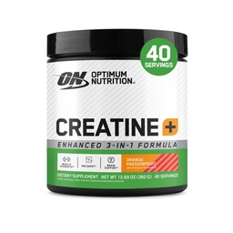 Optimale voeding Creatine Monohydraat Plus Powder, Orange Passionfruit Flavored Create Performance Blend with Electrolytes for Hydration, Added Vitamines, 40 Servings, 360 Gram (Verpakking mei Vary)